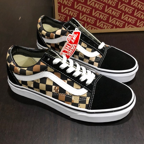camo checkered vans